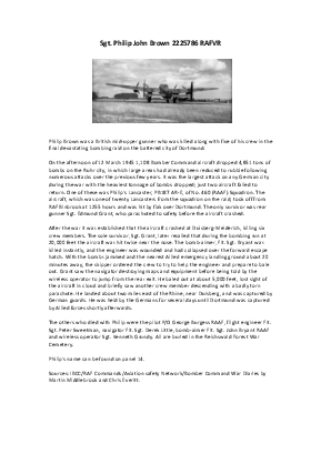 A preview of a PDF biography for Brown, Philip John